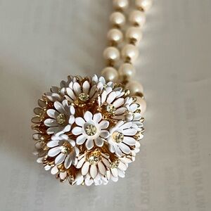 Kate Spade Gold and White Floral Necklace